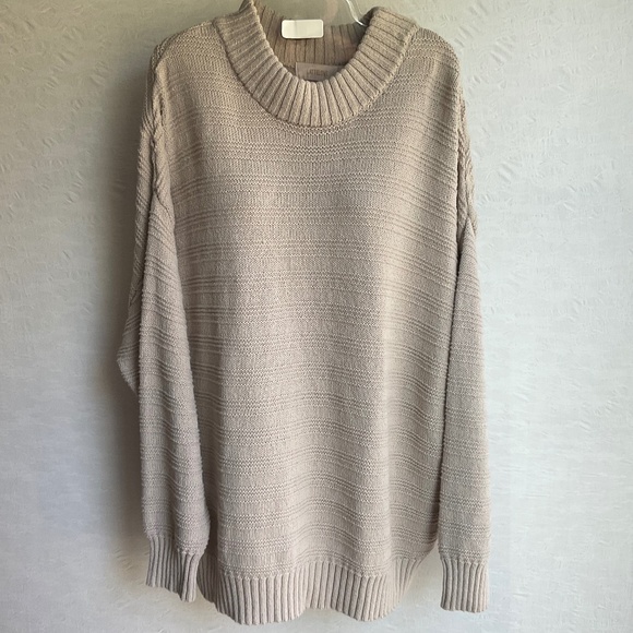 LATTELOVE Co. Knit Crewneck (BCI) Sweater Slouchy Oversize w/ ‘Cool Jade’ Te… - Picture 3 of 13